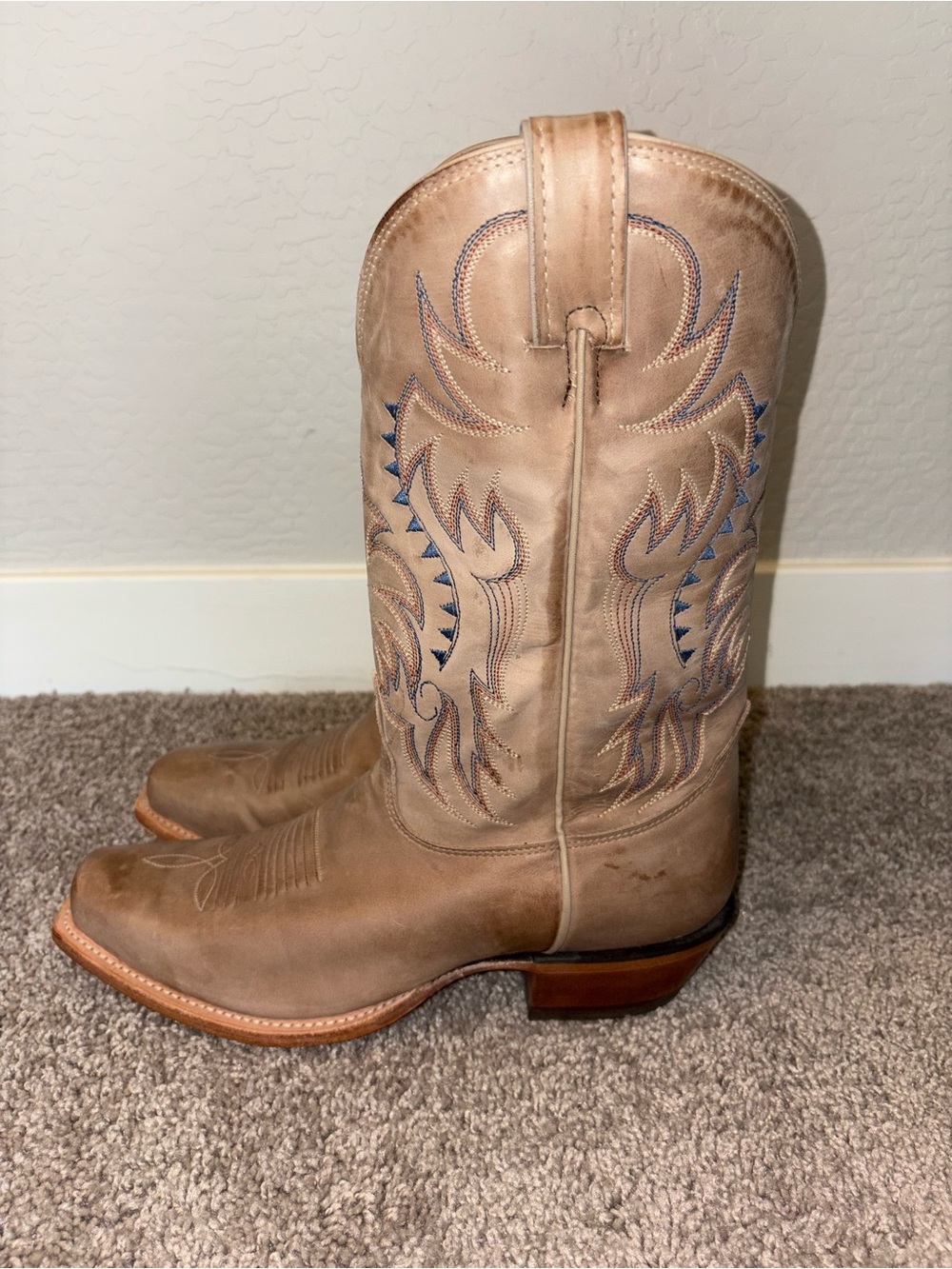 Nocona Mens Legacy Square Toe Vintage Cowboy Boots Western Boots MD2711 9 D - Picture 2 of 11